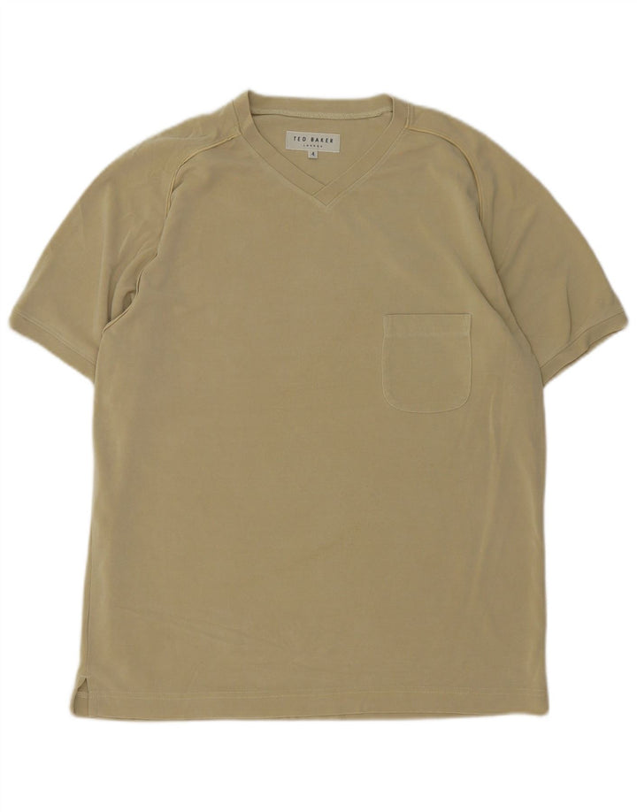 Ανδρικό T-Shirt Ted Baker Top Size 4 Large Χακί Βαμβακερό