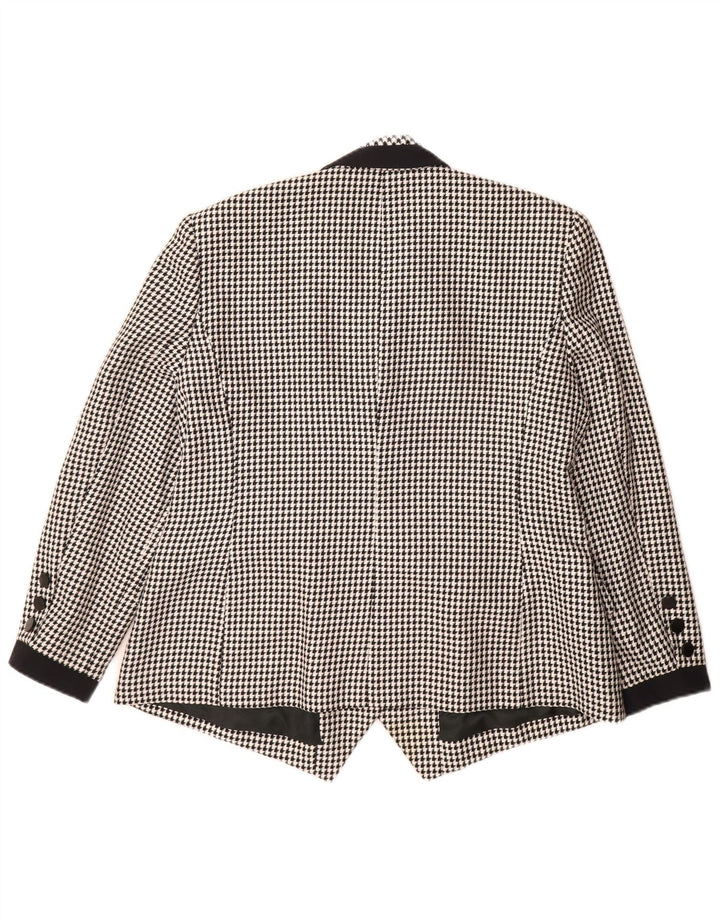 Hardob Γυναικείο Μπουφάν Blazer με διπλό στήθος UK 20 2XL Μαύρο Houndstooth