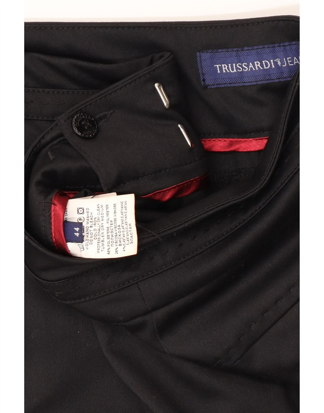 TRUSSARDI Womens Straight Suit Trousers IT 44 Medium W30 L28 Black Vintage Trussardi and Second-Hand Trussardi from Messina Hembry 