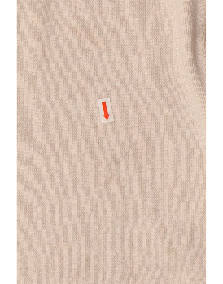 ZARA Mens Crew Neck Jumper Sweater Large Beige Cotton Vintage Zara and Second-Hand Zara from Messina Hembry 