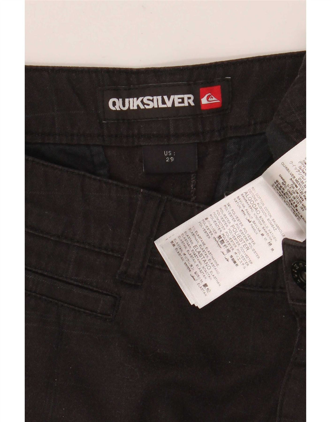 Ανδρικό σορτς Cargo Quiksilver W29 Small Black Check Cotton