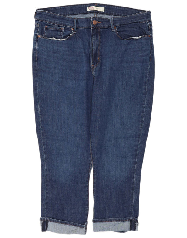 Γυναικείο ψηλόμεσο ψηλόμεσο Levi's Capri Jeans US 16 2XL W36 L21 Μπλε βαμβακερό