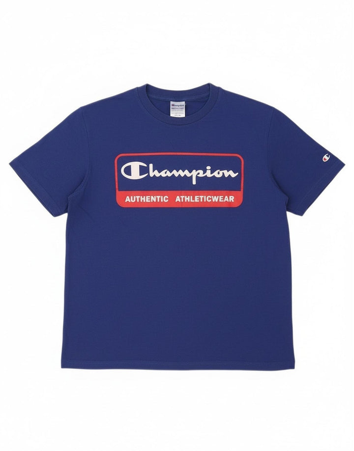 Ανδρικό γραφικό T-shirt Champion Top Small Navy Blue