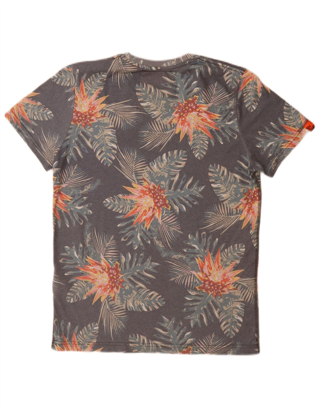 Ανδρικό γραφικό μπλουζάκι Superdry Top Large Grey Floral Polyester