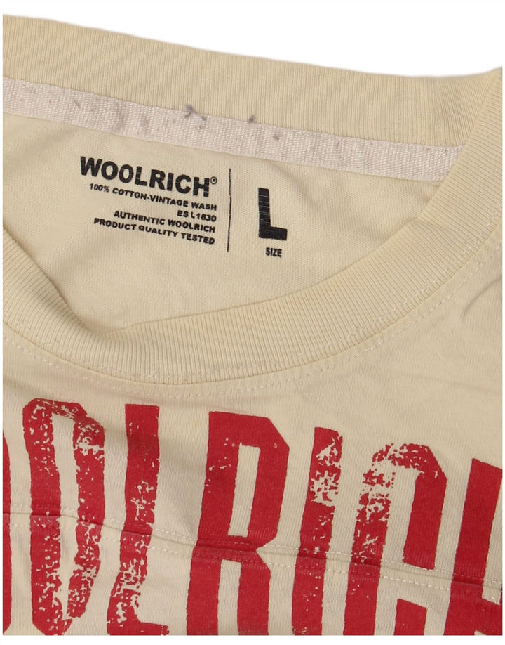 Woolrich Ανδρικό γραφικό τοπ Μακρυμάνικο μεγάλο μπεζ βαμβακερό