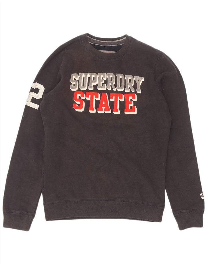 Ανδρικό γραφικό φούτερ Superdry Jumper Μικρό μαύρο βαμβακερό