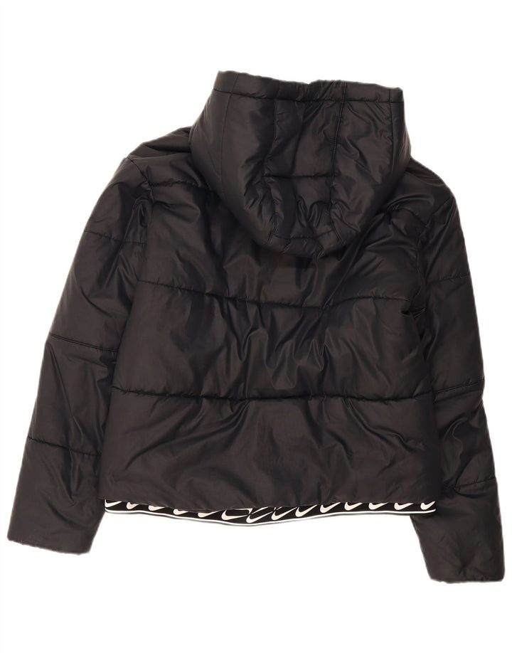 Γυναικείο μπουφάν Nike με κουκούλα με επένδυση UK 14 Μεσαίο μαύρο πολυεστέρα