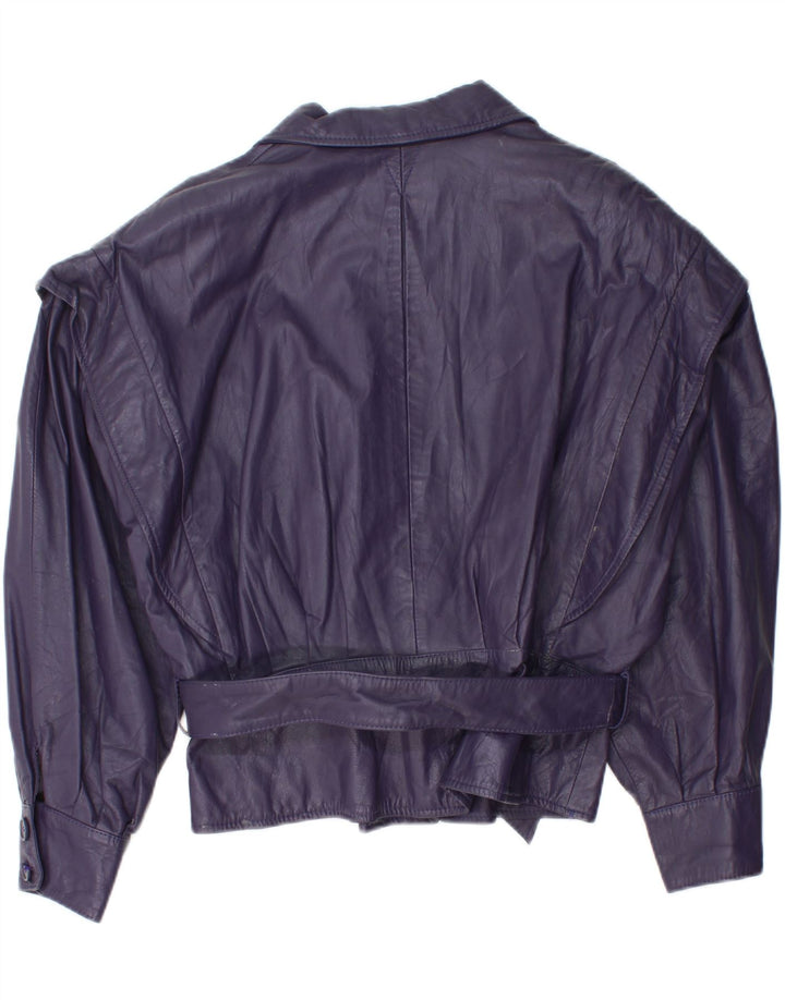 Vintage Γυναικείο Δερμάτινο Μπουφάν EU 42 Large Purple Leather