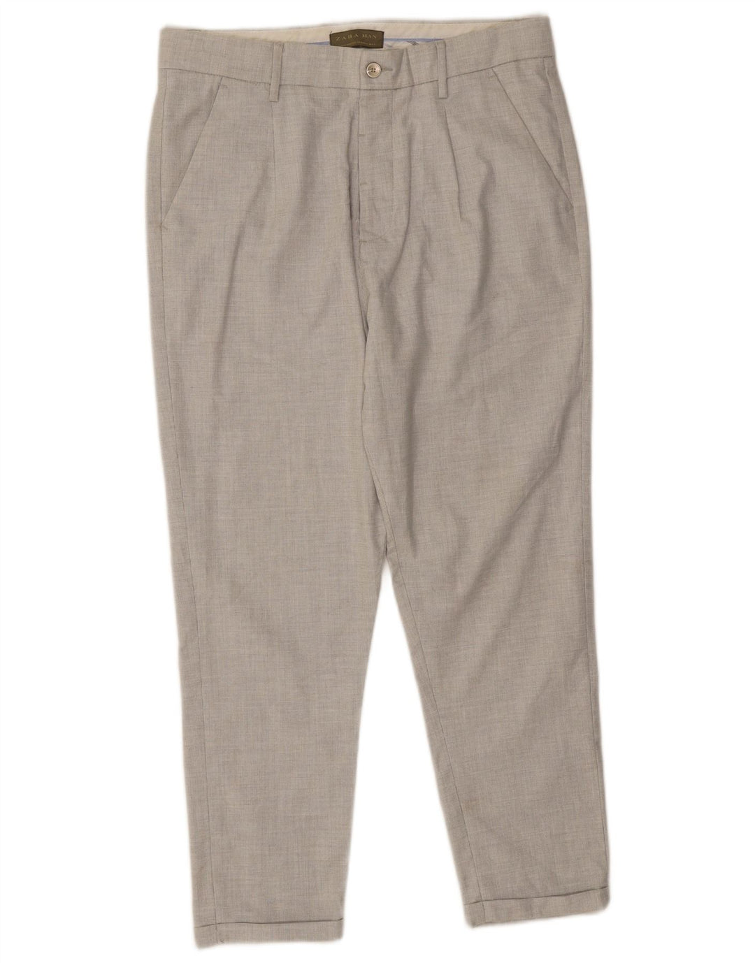 Zara Ανδρικό παντελόνι Chino με καρφίτσες EU 40 Medium W31 L24 Grey Polyester