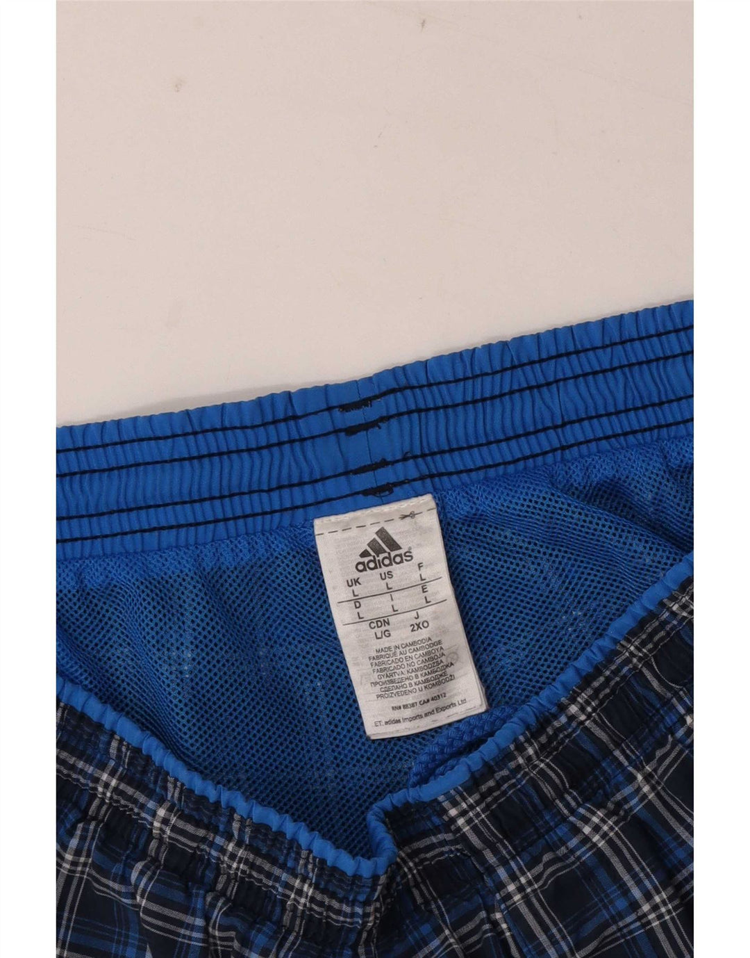 Ανδρικό σορτς κολύμβησης Adidas μεγάλο μπλε Navy Check Polyester