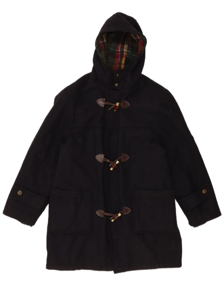 Vintage Ανδρικό παλτό Duffle με κουκούλα UK 36 Small Navy Blue