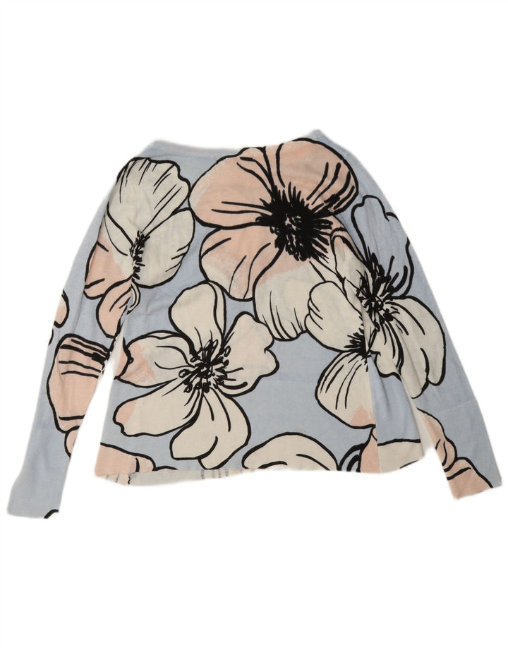Marks & Spencer Γυναικεία Μπλούζα Τοπ UK 8 Small Blue Floral Βαμβακερό