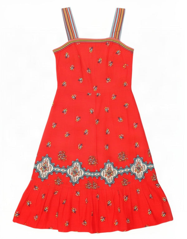 Vintage Womens Sundress UK 8 Small Red Floral