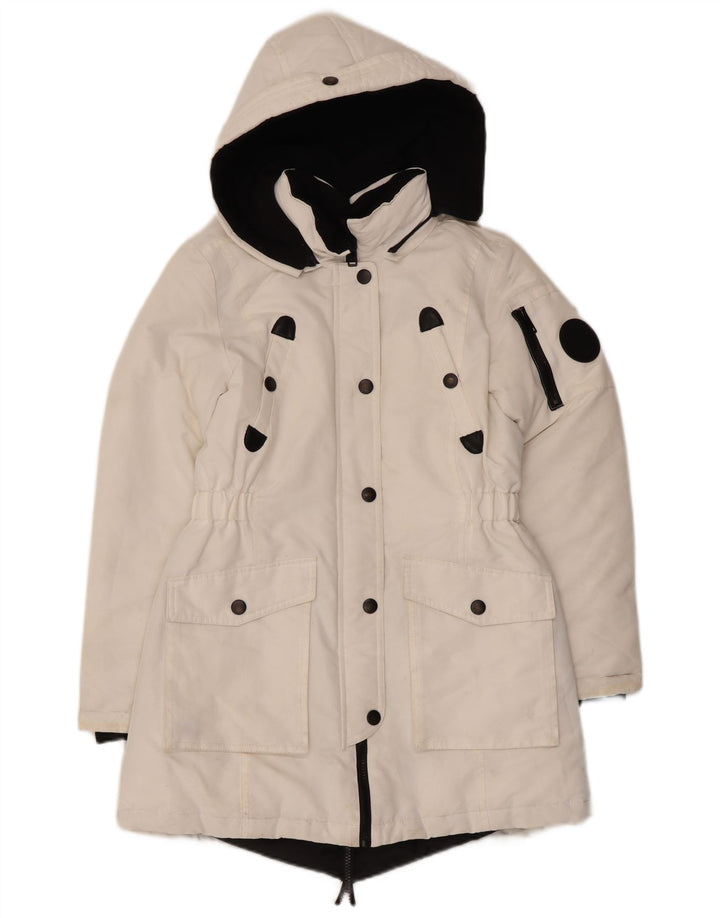 Diesel γυναικείο μπουφάν Parka με κουκούλα UK 10 Small White Polyester