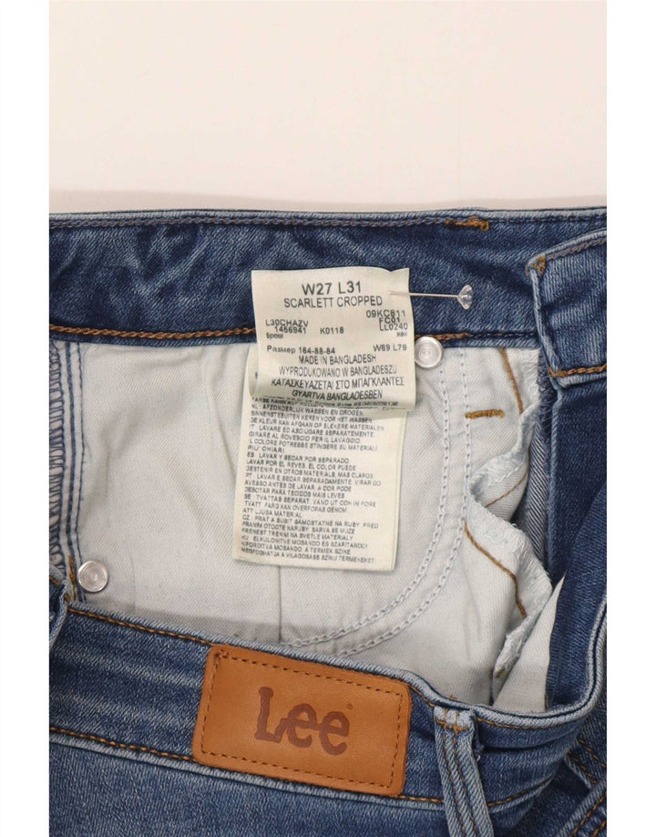 Lee Womens Scarlett Cropped Jeans W27 L26 Blue Cotton