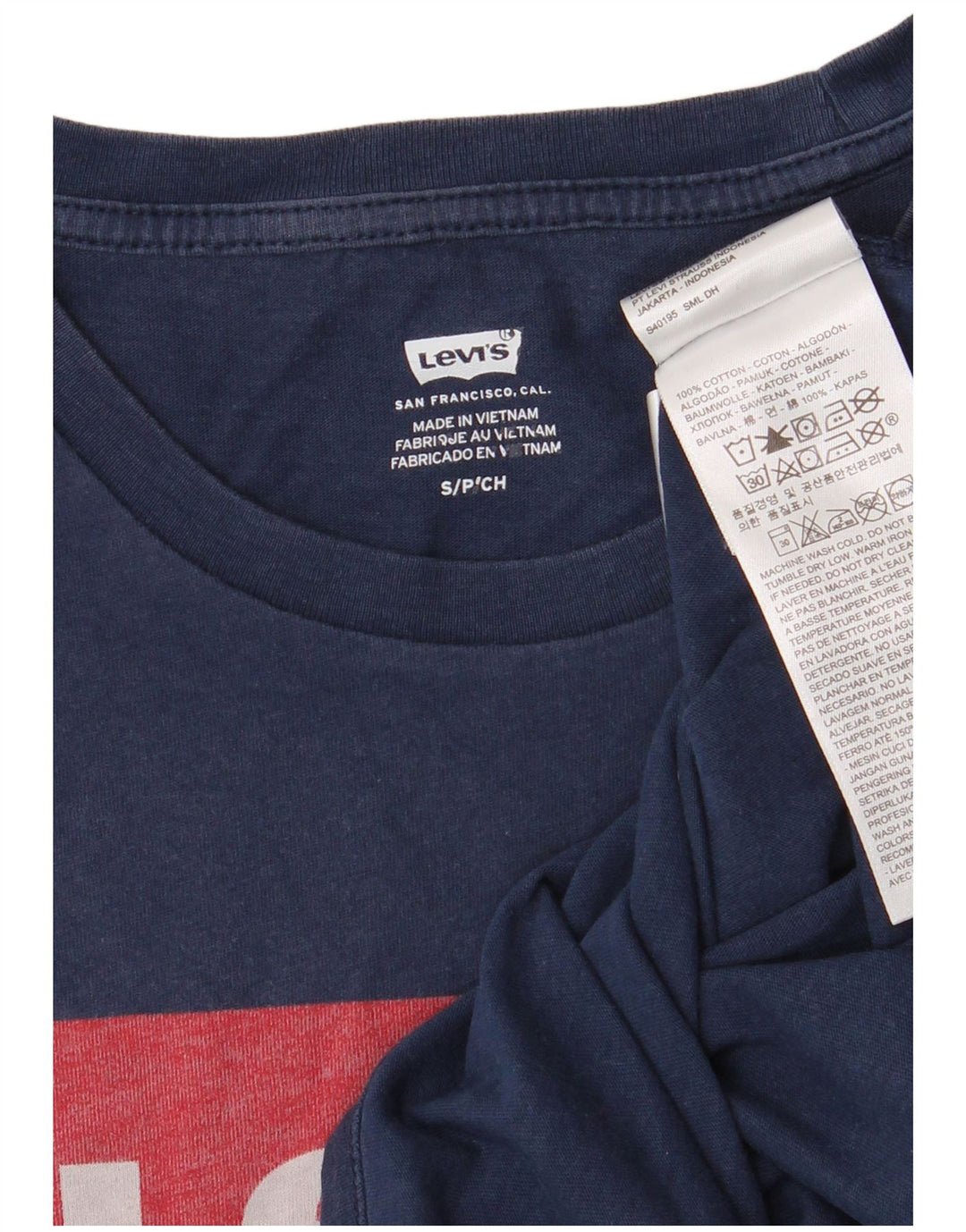 Ανδρικό γραφικό μπλουζάκι LEVI'S Τοπ Μικρό Navy Blue βαμβακερό