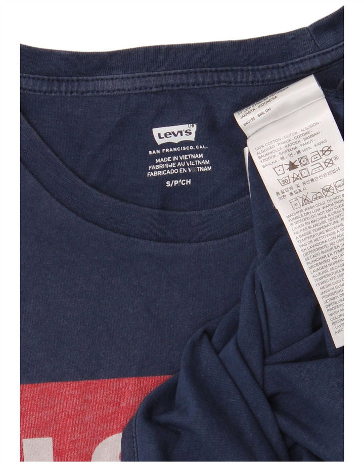 Ανδρικό γραφικό μπλουζάκι LEVI'S Τοπ Μικρό Navy Blue βαμβακερό