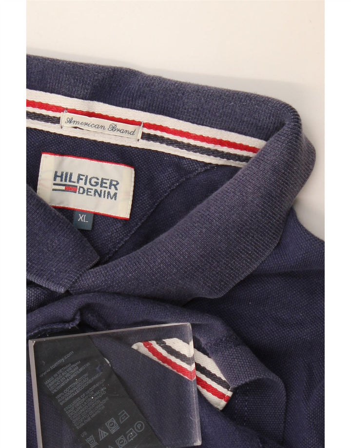 TOMMY HILFIGER Ανδρικό μπλουζάκι πόλο XL Navy Blue Cotton