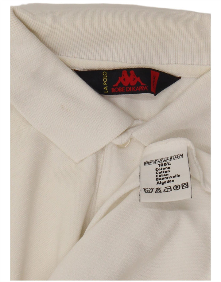 KAPPA Mens Polo Shirt Large White Cotton