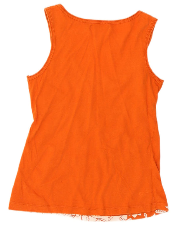 Zara Womens Graphic Vest Top UK 12 Medium Orange Floral