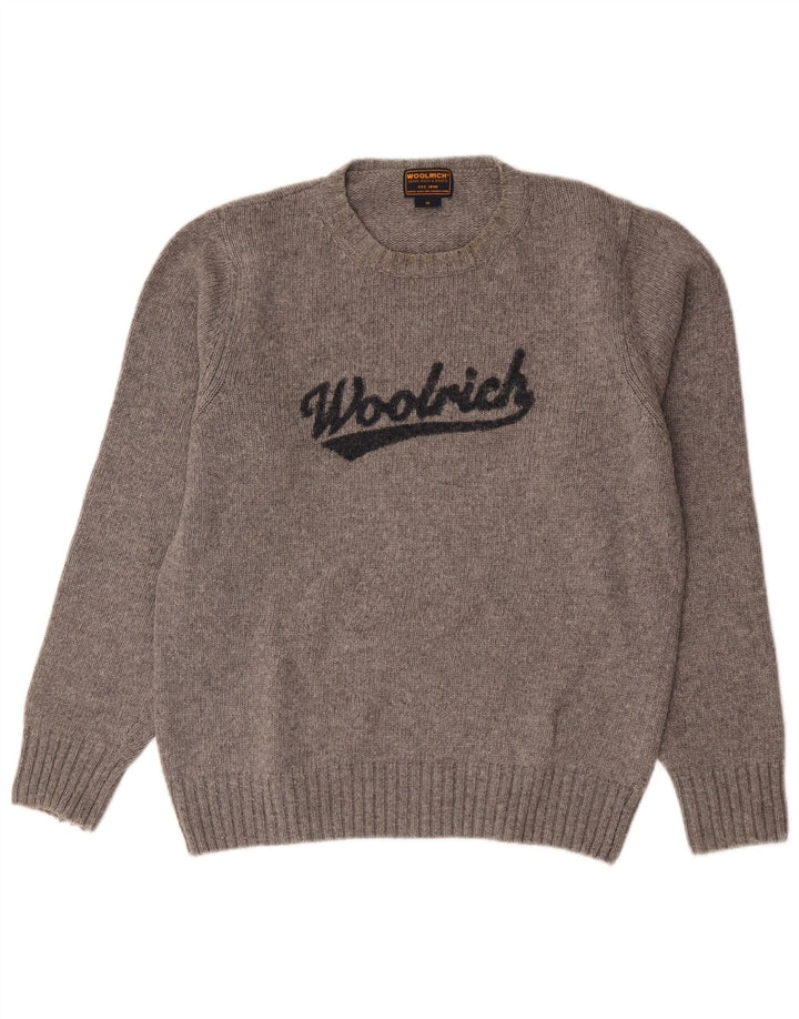 Ανδρικό γραφικό πουλόβερ Woolrich, μεσαίο γκρι μαλλί
