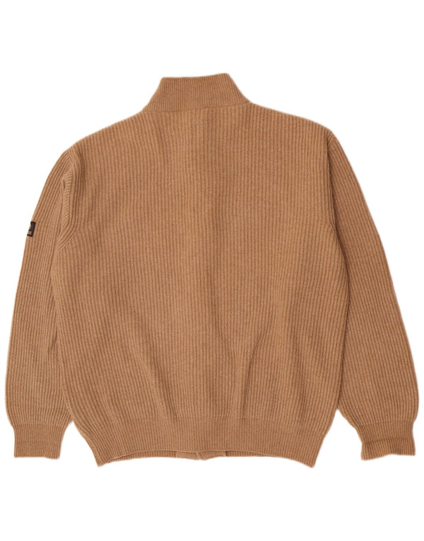 Ανδρικό πουλόβερ με ζακέτα Navigare Large Beige Lambswool
