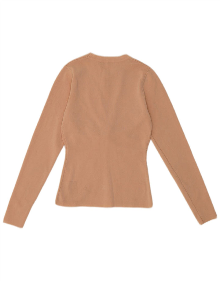 Zara Γυναικείο τοπ μακρυμάνικο UK 8 Small Beige Viscose