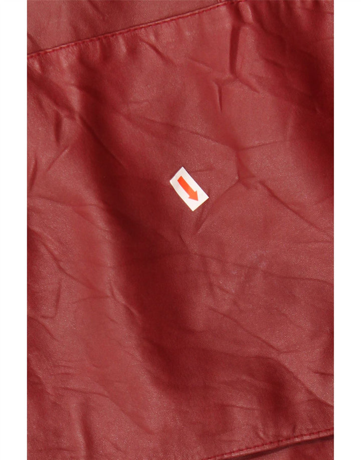 VINTAGE Γυναικείο Δερμάτινο Μπουφάν EU 46 XL Δερμάτινο μπορντό