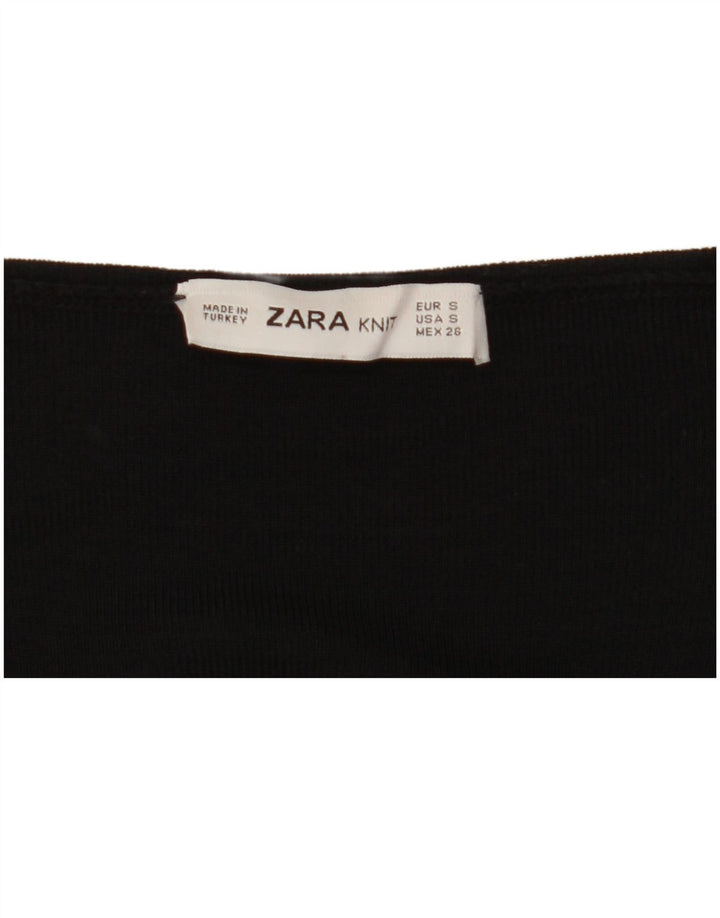 Γυναικείο μακρυμάνικο φόρεμα ZARA UK 10 Small μαύρο