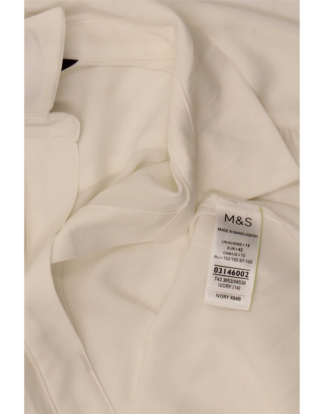 Marks & Spencer Γυναικεία Μπλούζα Top UK 14 Large White Polyester