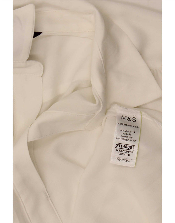 Marks & Spencer Γυναικεία Μπλούζα Top UK 14 Large White Polyester