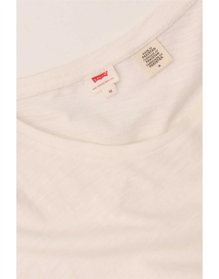 Γυναικείο T-Shirt Levi's Top UK 14 Medium White Flecked