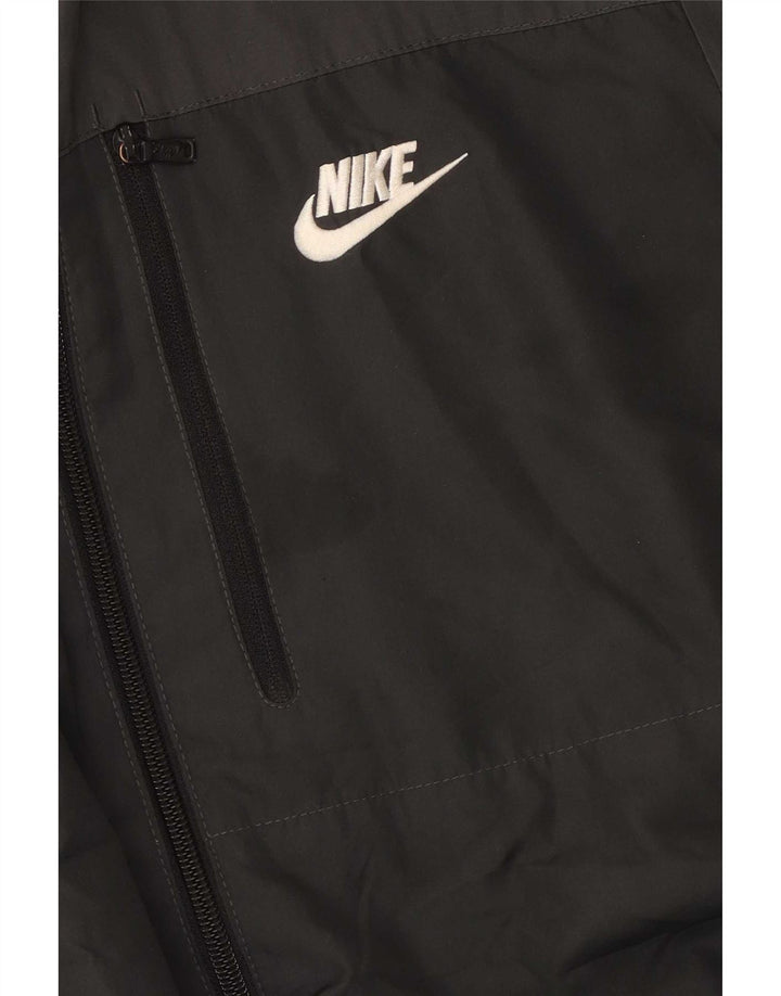 Ανδρικό μπουφάν βροχής με κουκούλα Nike UK 38 μεσαίο μαύρο πολυεστέρα