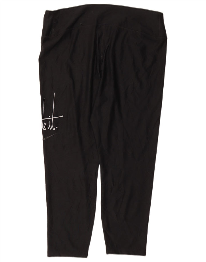 Γυναικεία γραφικά κολάν NIKE Dri Fit UK 18 XL μαύρο πολυεστέρα