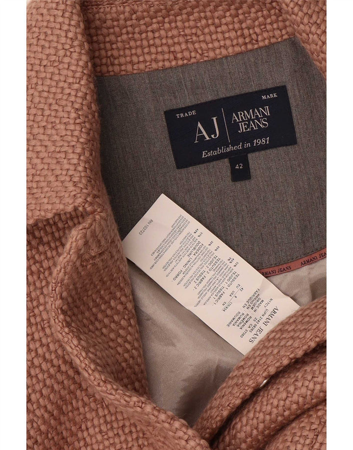 Armani Jeans Γυναικείο πλεκτό μπουφάν μπλέιζερ EU 42 μεγάλο καφέ ακρυλικό