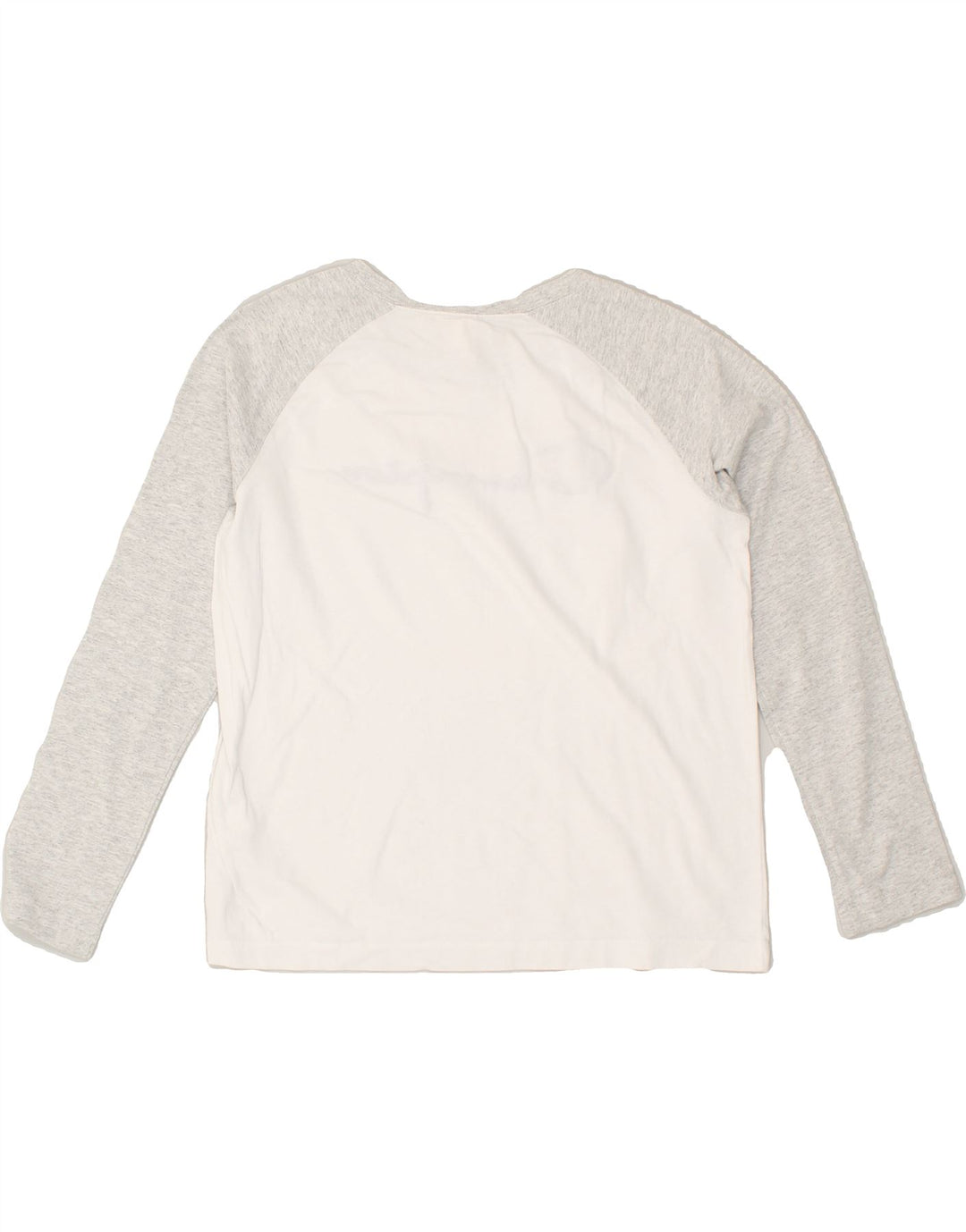 CHAMPION Womens Graphic Top Long Sleeve UK 6 XS White Colourblock Cotton | Vintage Champion | Thrift | Second-Hand Champion | Used Clothing | Messina Hembry 