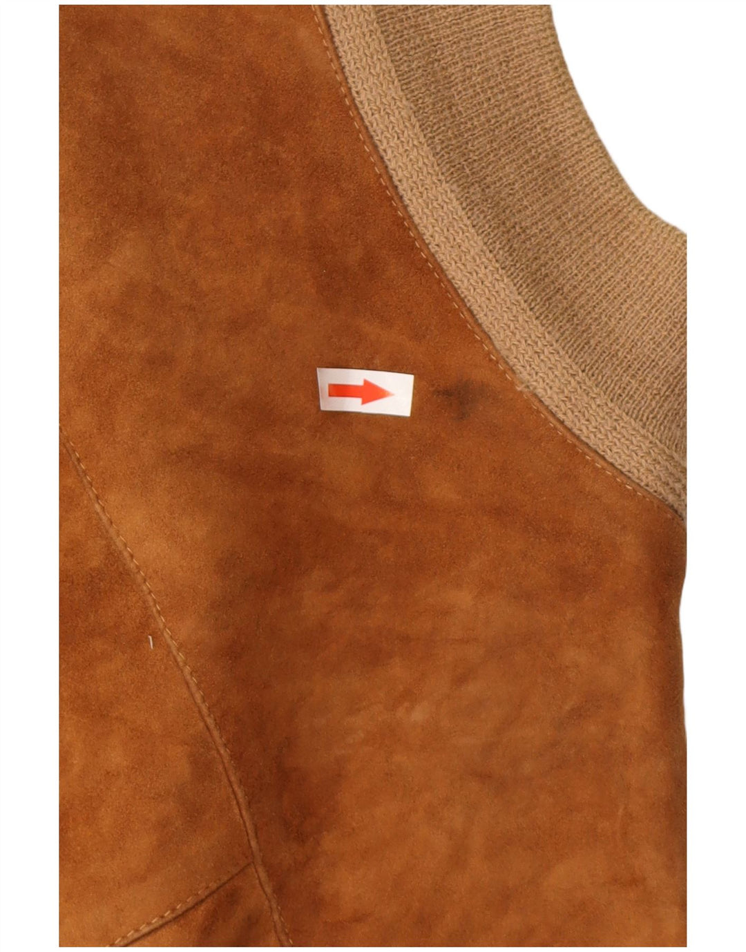 VINTAGE Ανδρικό Suede Bomber Jacket UK 36 Small Beige