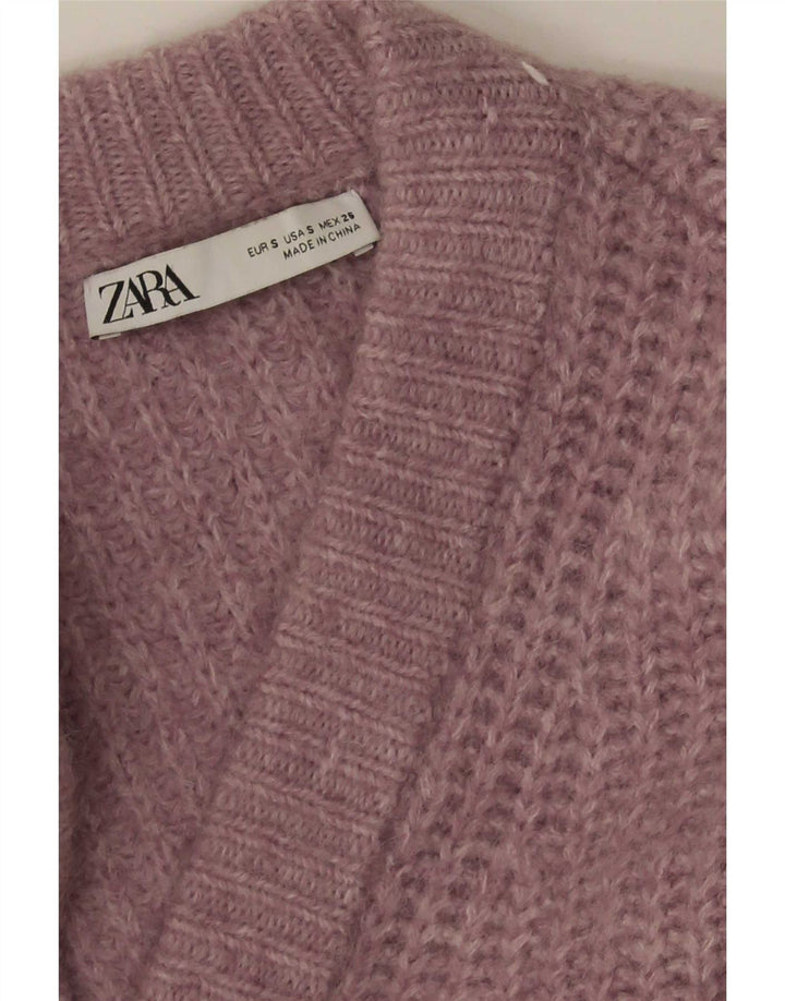 Zara Γυναικείο πουλόβερ με ζακέτα UK 10 Small Pink