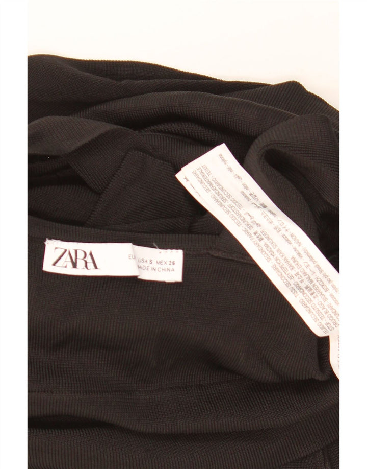 ZARA Γυναικεία Μίνι Φούστα Δράσης Μικρή W28 Μαύρη Βισκόζη