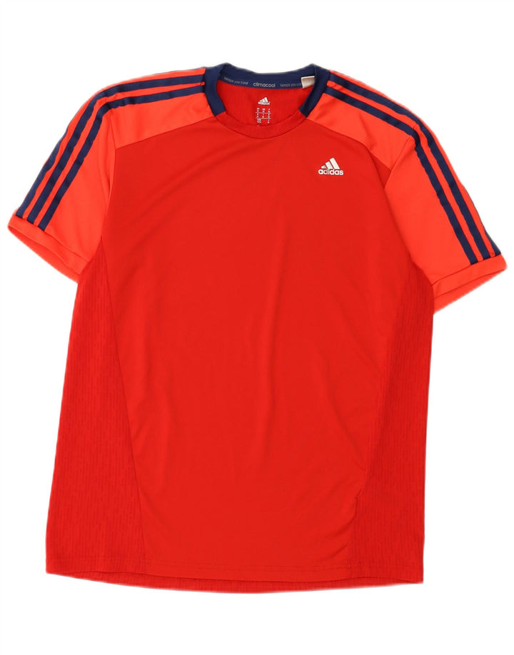 Ανδρικό T-Shirt Adidas Climacool Top Medium Red Colourblock Πολυεστέρας