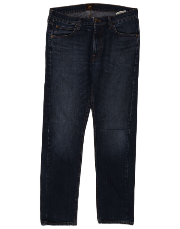 Lee Mens Daren Zip Fly Straight Jeans W33 L32 Navy Blue Cotton