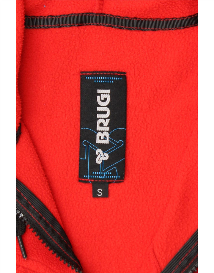 Brugi Ανδρικό μπουφάν με κουκούλα Fleece UK 36 Small Red Colourblock Πολυεστέρας