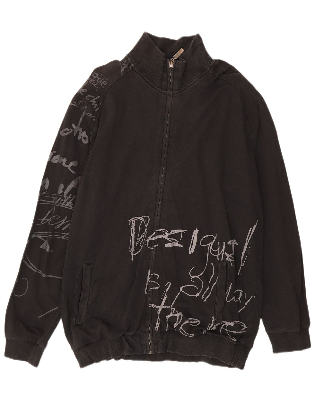 Ανδρική φόρμα φόρμας Desigual Graphic Top Jacket XL Μαύρο βαμβακερό
