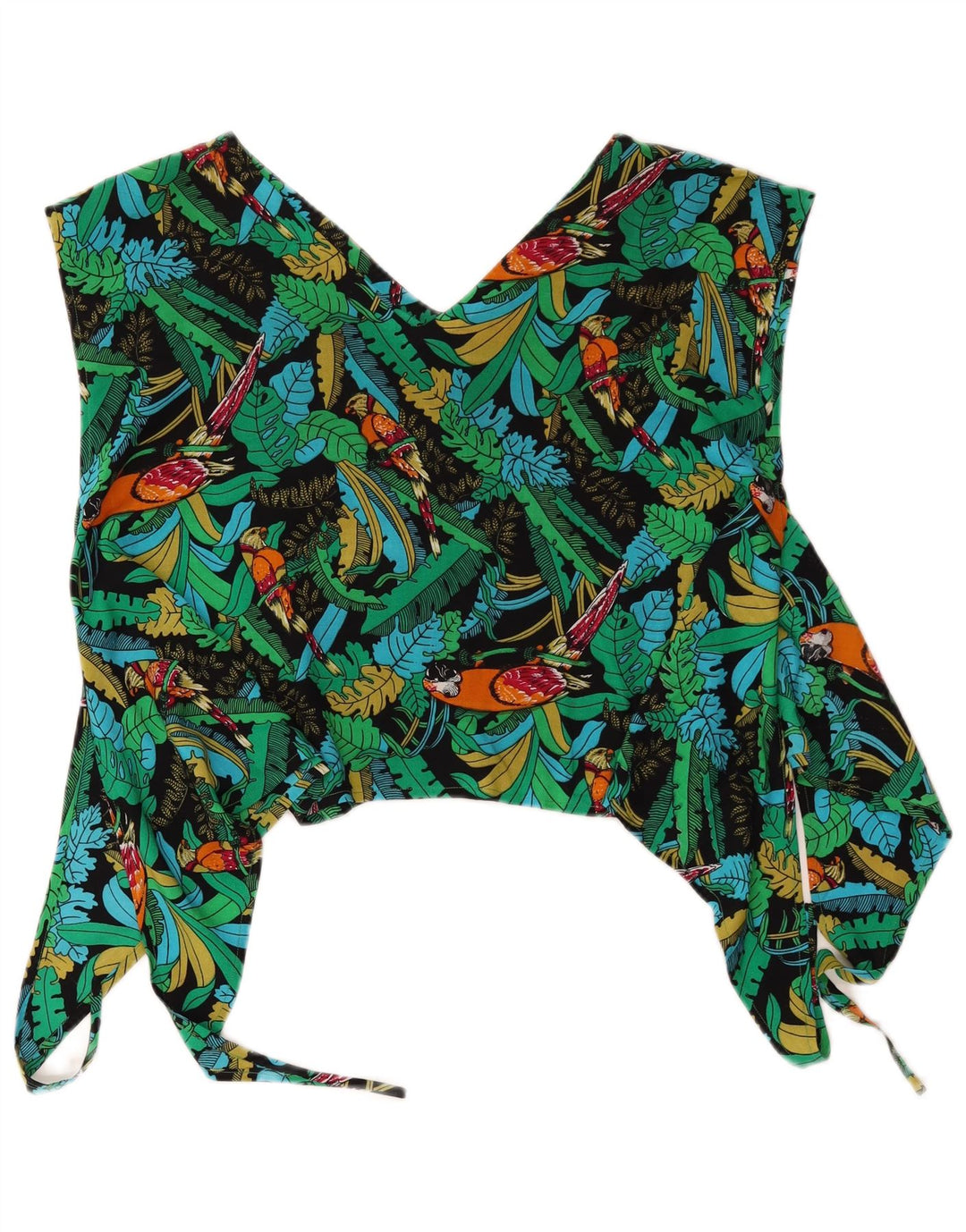 Vintage Γυναικείο Σετ Φούστας 2 τεμαχίων Μεσαίο W26 Πράσινο Floral Χαβάης