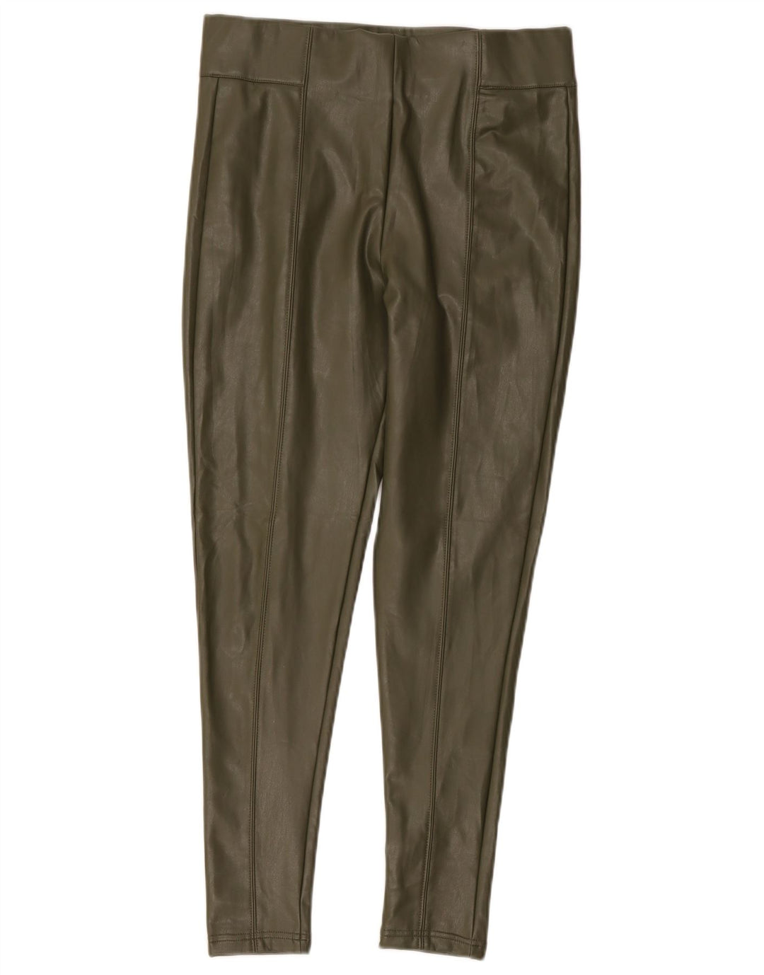 Marks & Spencer Γυναικεία κολάν από συνθετικό δέρμα UK 12 Medium Khaki Polyester