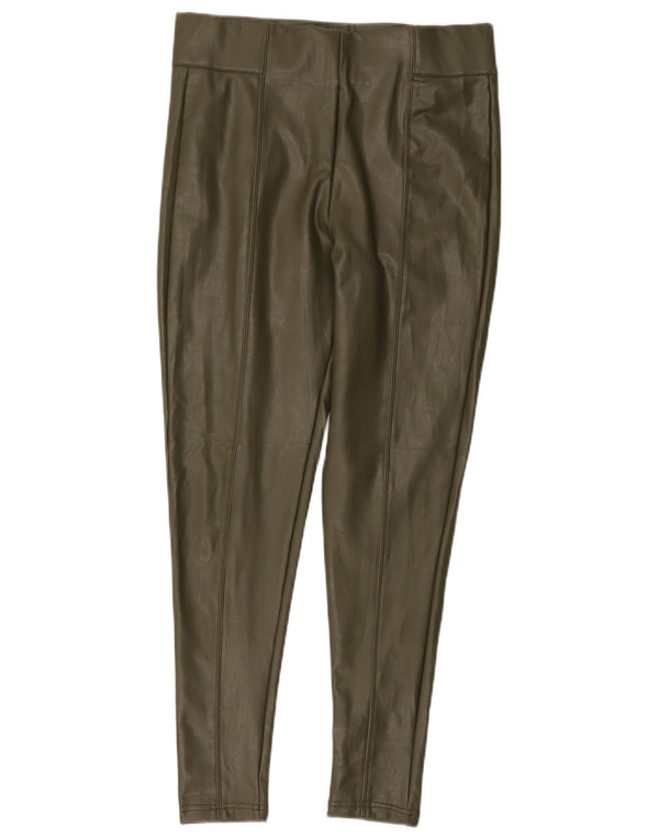 Marks & Spencer Γυναικεία κολάν από συνθετικό δέρμα UK 12 Medium Khaki Polyester