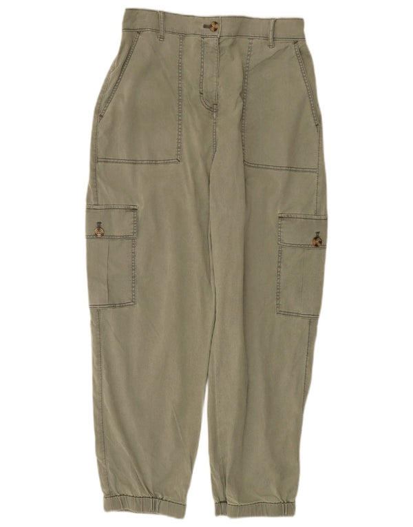MARKS & SPENCER Womens Loose Fit Cargo Trousers UK 12 Medium W32 L35 Khaki