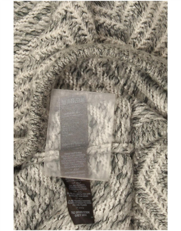 Marks & Spencer Γυναικείο πουλόβερ Longline Cardigan UK 14 Medium Grey Chevron