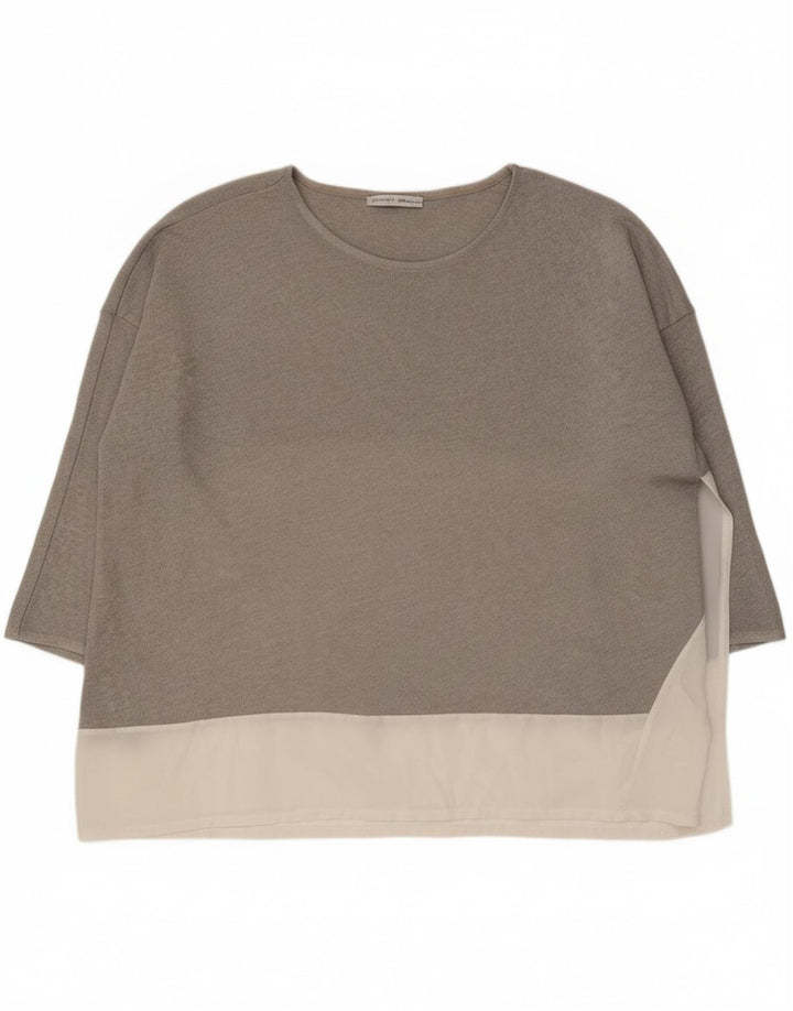Zara γυναικεία υπερμεγέθη τοπ 3/4 μανίκια UK 14 μεσαίου γκρι χρώματος