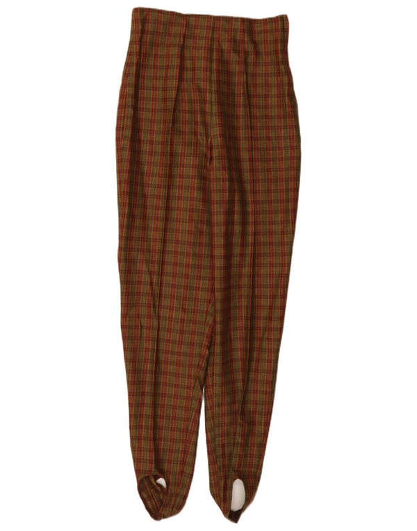 Vintage γυναικείο κωνικό παντελόνι IT 44 Medium W26 L30 Brown Check